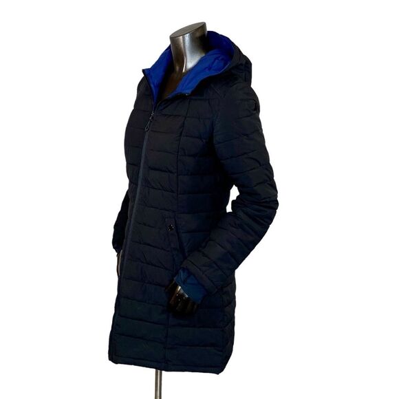 Halitech Lightweight Hooded Stretch Puffer Coat Womens Size Medium with Pockets - Picture 2 of 8